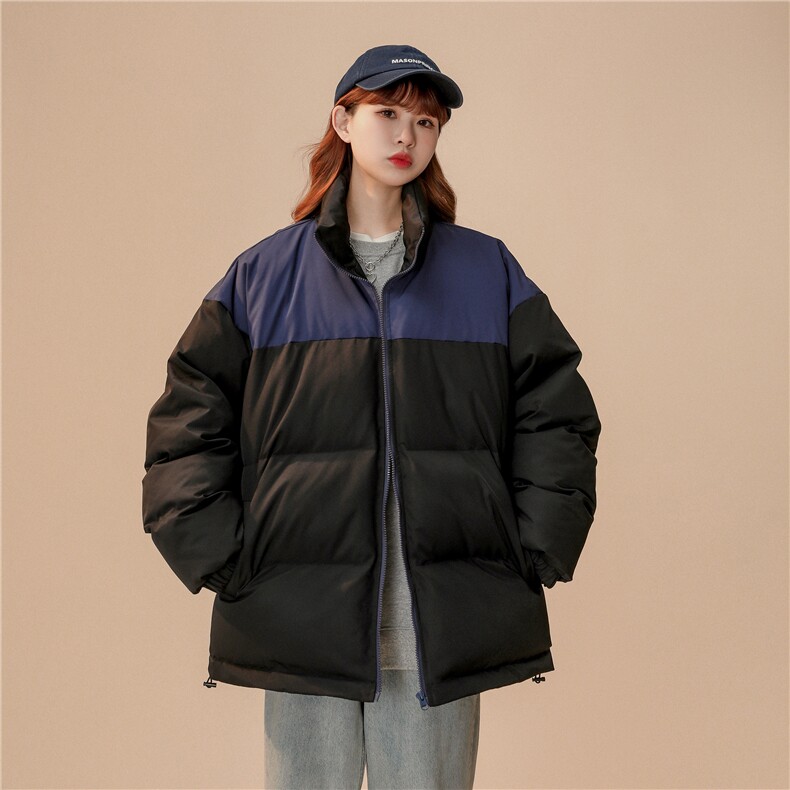 中性风 拼接撞色保暖面包服立领情侣棉衣A247-MY250特批50图片