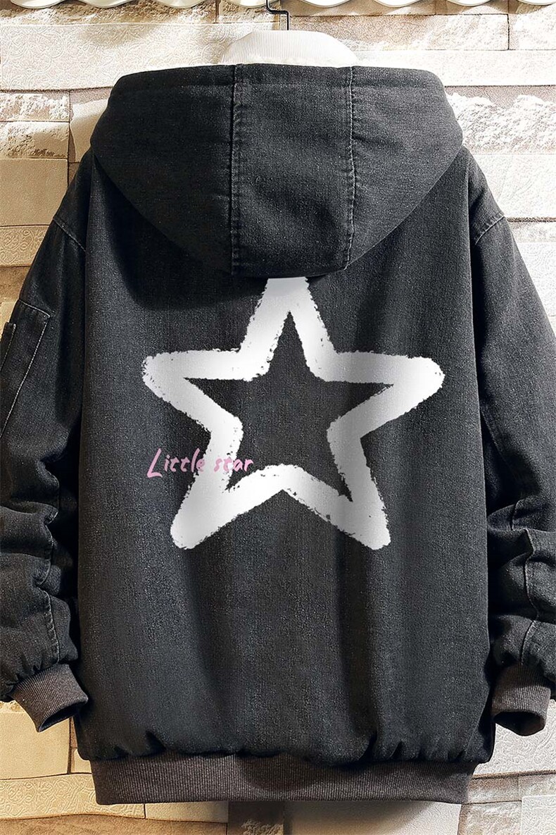 牛仔外套加厚加绒衣男羊羔毛服男砖墙NM53286-P140,男装棉衣,电商A040A