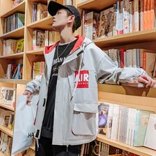 秋季外套男韩版潮流宽松帅气连帽青少年上衣夹克男J，男装夹克，电商B226-2（原B217-2）