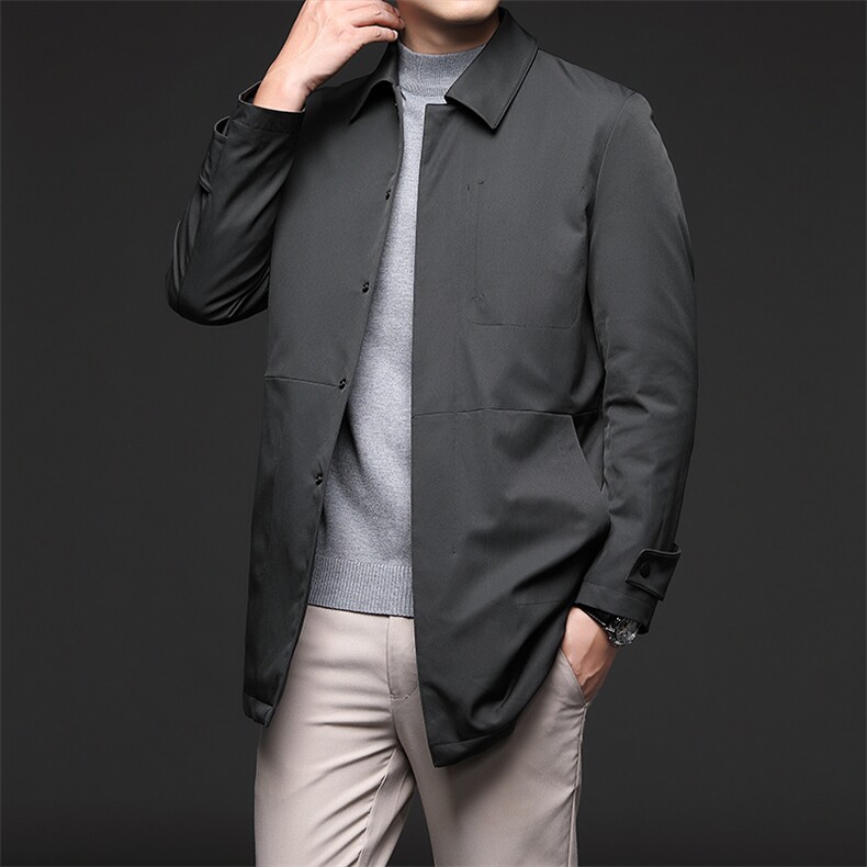 CD618-1钱塘2020-2新款中年男士商务休闲中长款风衣羽绒外套240,男装羽绒服,钱塘207-2