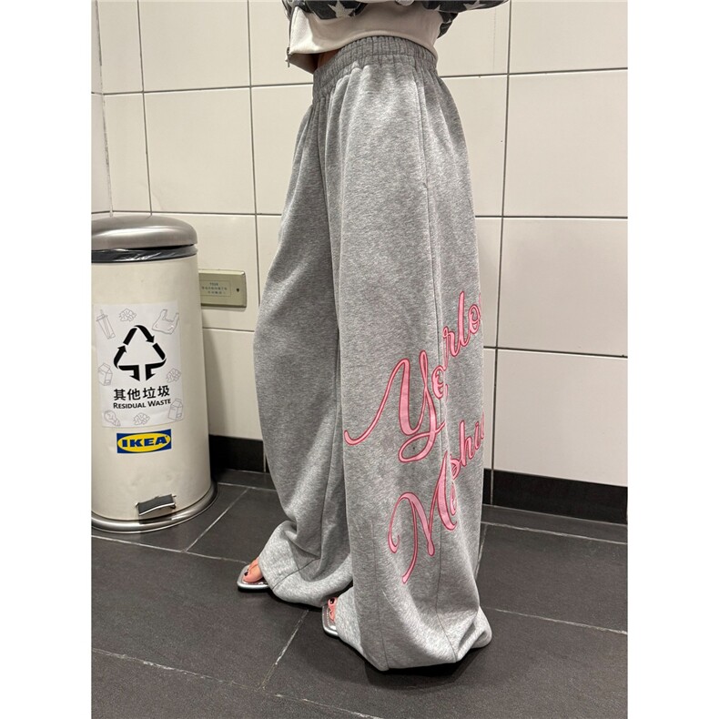有货运动卫裤女宽松阔腿裤爵士舞休闲裤子拖地美式K5329-P50,男装休闲裤,星座910B