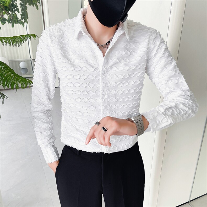 2024男士秋季新款韩版修身长袖衬衫男工艺款衬衣301A-1/H502/P55,男装衬衫,星座301A-1