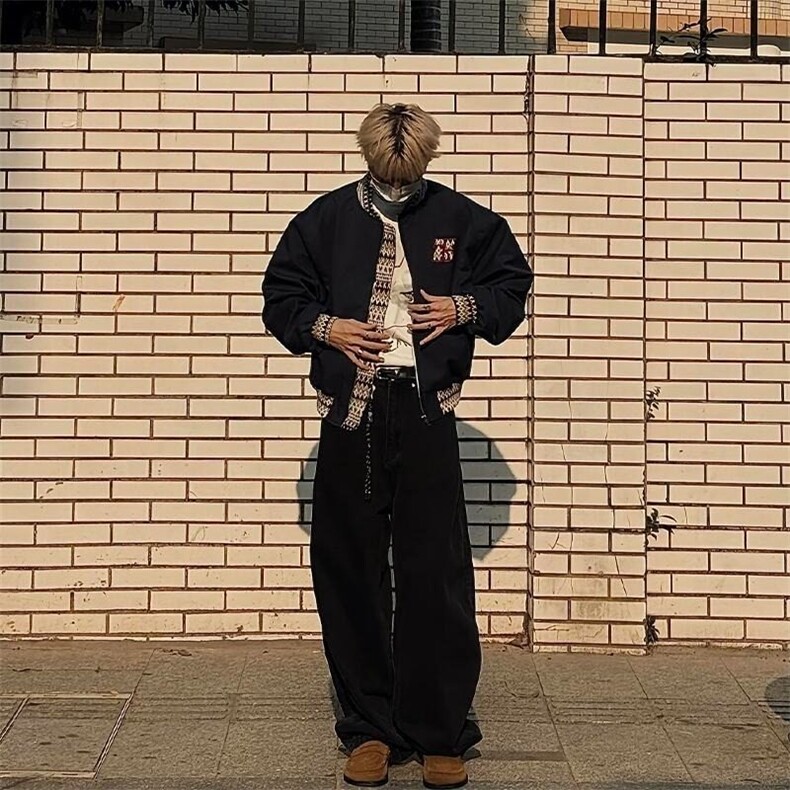 新中式提花夹克男女春季潮牌新款设计感棒球服宽松名族风情侣外套,男装夹克,星座506A