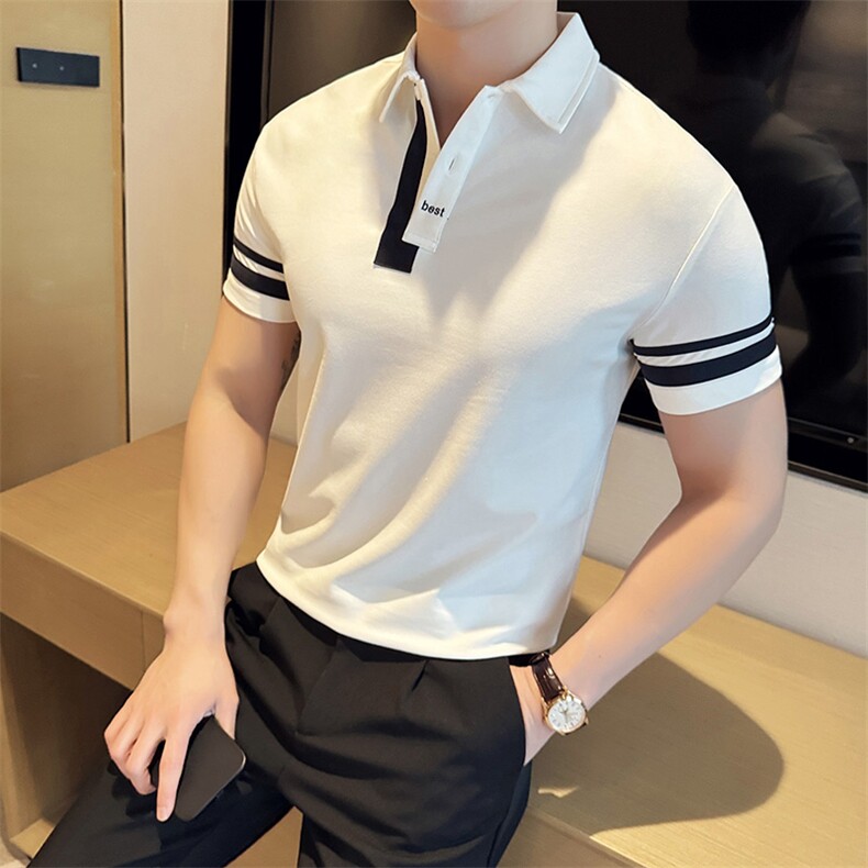 2026春夏翻领宽松百搭半袖Polo衫商务绅士短袖PL65/P50降,男装Polo衫,电商A243