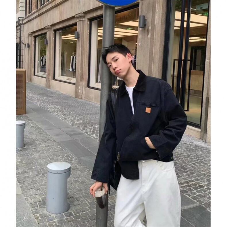 1506-1/JJ661牛仔棉服-高品质/P126美式夹棉加厚底特牛仔外套男女图片