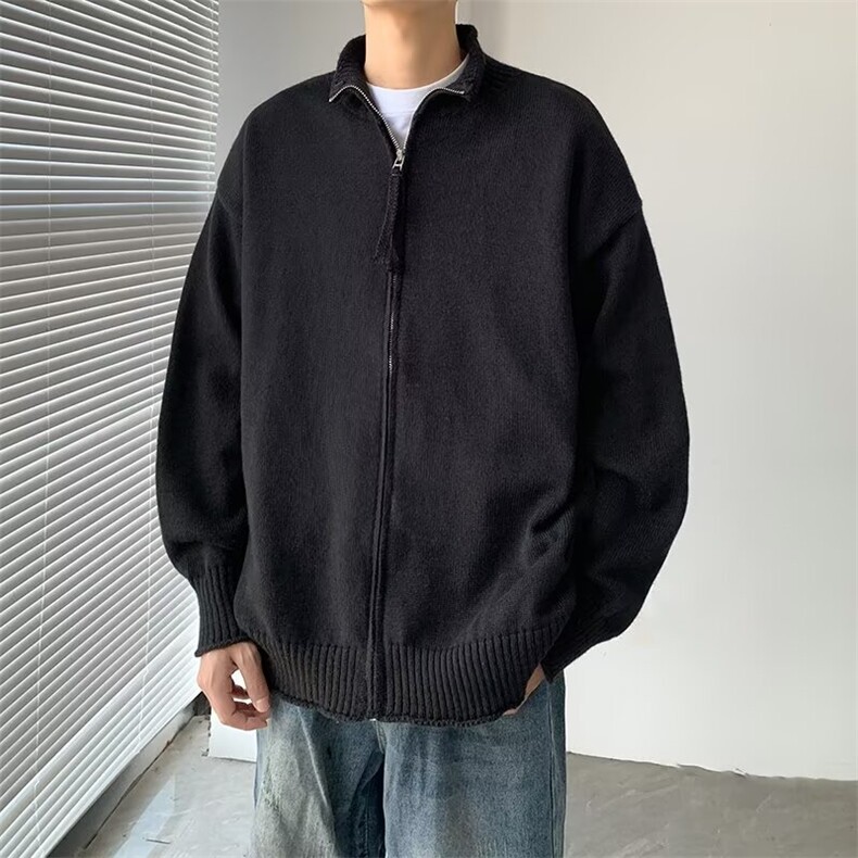 原宿时尚潮流长袖立领流行青少年美式潮流拉链开衫毛衣外套M280,男装针织衫/毛衣,星座506