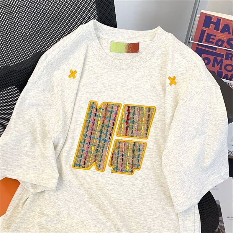 C409-P352024夏季美式潮牌宽松短袖t恤男潮牌百搭圆领上衣现货,男装T恤,星座512-6