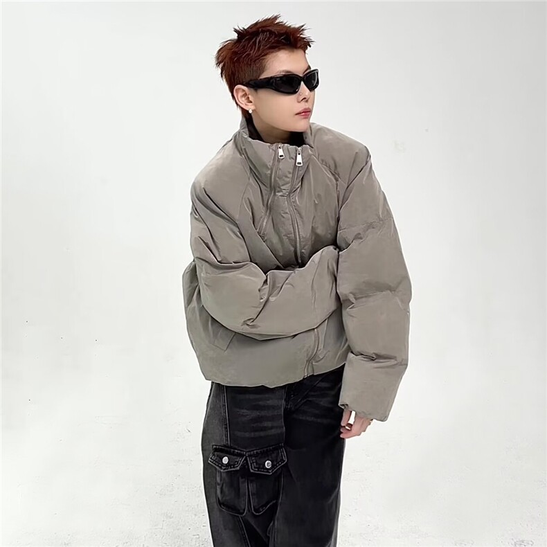 网图美式休闲夹克棉衣外套潮牌双拉链面包棉服A025-ZY18305-P80,男装夹克,电商A025
