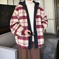 小香风秋装新款拼色男士毛呢港风连帽夹克外套A071-JK108-P125，男装夹克，电商A071