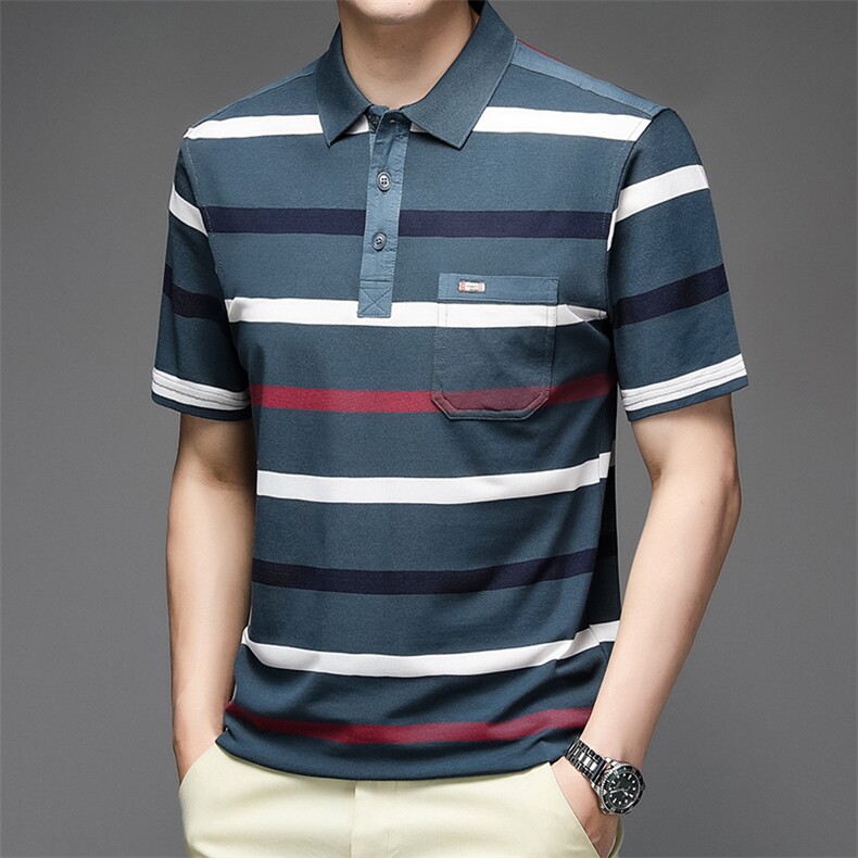 时尚t恤男装中青年翻领修身半袖夏季新款商务休闲透气polo衫P52，男装Polo衫，星座1105-3