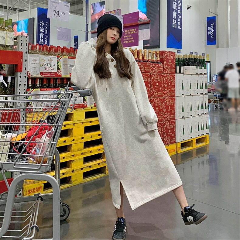 【现货】2024加绒卫衣连衣裙2C009/337/P120控178,女装连衣裙,2C009