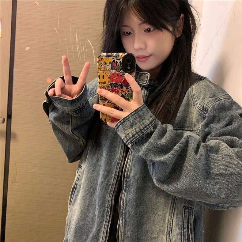 DY2306-P75春秋潮牌重磅质感水洗牛仔外套男女休闲外套-网图现货,男装夹克,星座603-2