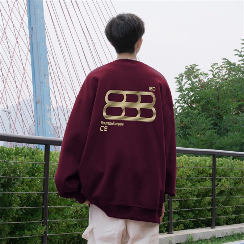 抖音品质秋季新款美式潮牌设计仿棉圆领卫衣wycm7421-特批28控49图片