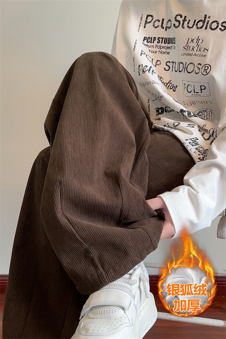 重磅500g灯芯绒保暖银狐绒男宽松休闲裤K24006J加绒-特P48控88,男装棉衣,电商A001-1
