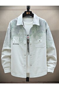美式复古扎染牛仔夹克2026新款宽松休闲衬衫外套 A436-2811-P70图片
