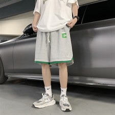 夏季宽松潮牌五分裤侧边织带运动短裤男高街ins休闲裤K3340-P26，男装休闲裤，星座512-2