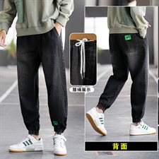 秋冬牛仔裤男宽松韩版潮百搭束脚潮牌休闲工装长裤C402，男装牛仔裤，星座610（原A335）