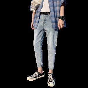 韩版潮流小脚牛仔裤潮牌薄款修身九分裤夏季ins网红9分图片