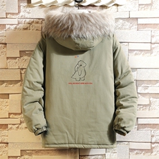 MM48140-P130冬季大毛领衣男士大码加厚袄男服网格挂拍，男装棉衣，电商A040A