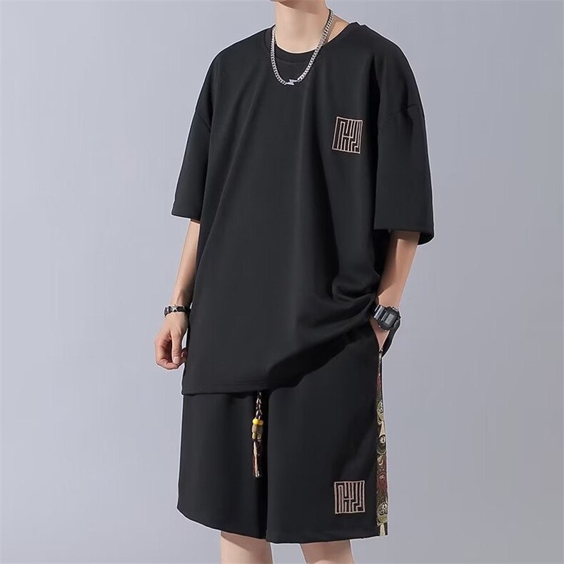 休闲套装男士夏季一套搭配帅气潮牌运动TZ3-P40,男装休闲套装,星座313A-2