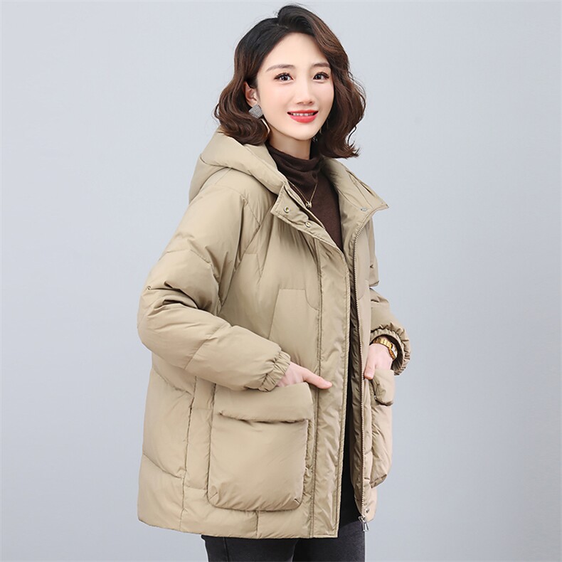 2024冬季时尚简约优雅休闲潮流厚实保暖羽绒服,女装羽绒服,独衣靓