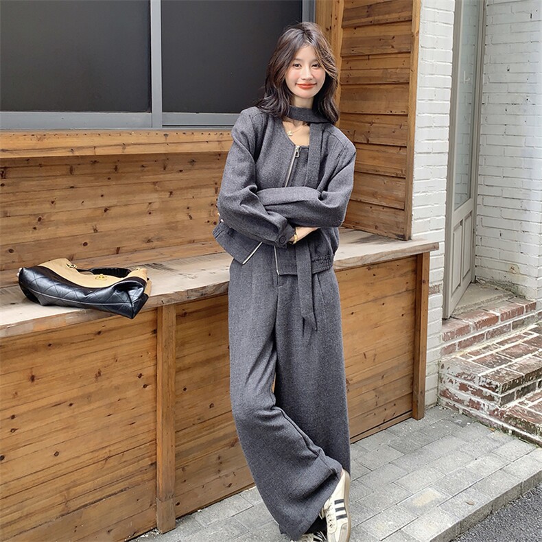 新款现货，灰色两件套276-2538-P185-K278,女装套装/套裙,浙宝276（原081）