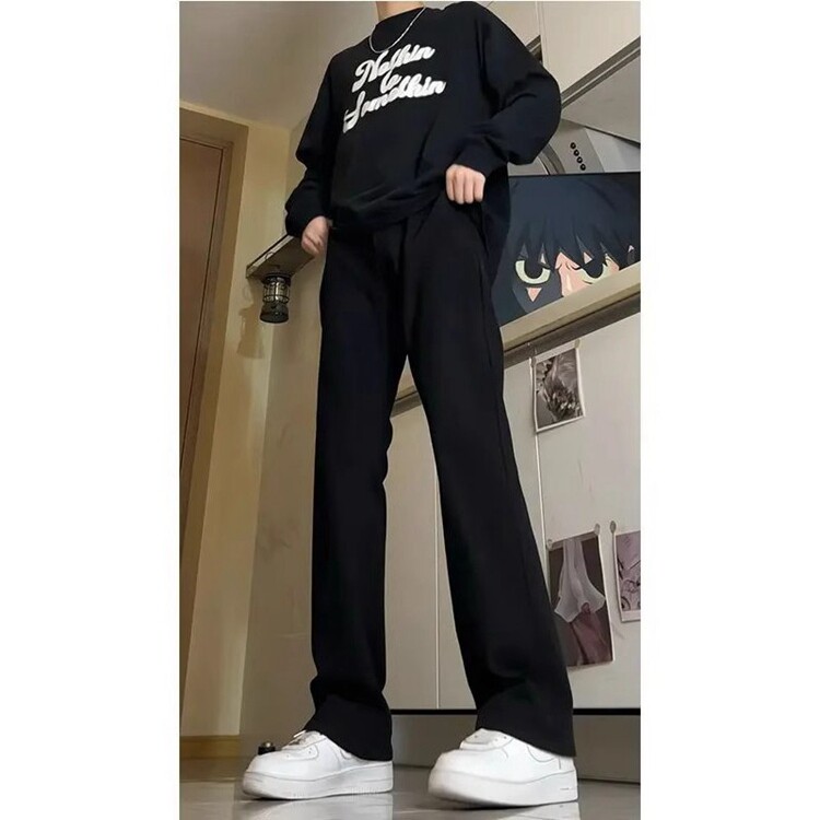 欧美高街vibe风痞帅牛仔裤男生ins潮牌宽松显瘦加绒冬季直筒长裤,男装牛仔裤,星座218-8