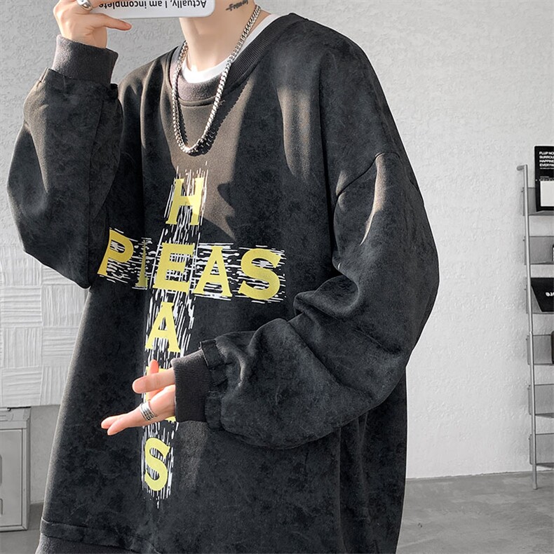 现货WY10082-特P45控88春季新款扎染高品质百搭大码圆领卫衣,男装卫衣,电商A059
