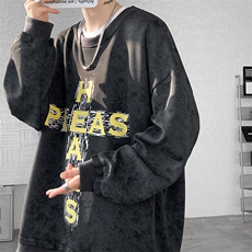 现货WY10082-特P45控88春季新款扎染高品质百搭大码圆领卫衣，男装卫衣，电商A059