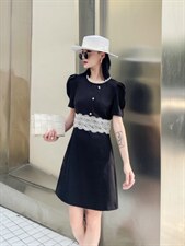 镂空花边拼接连衣裙，女装连衣裙，天使公主