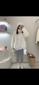 冬季牛角扣皮毛一体图片