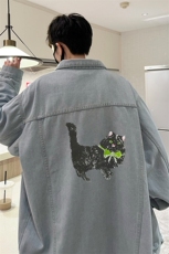 牛仔夹克男大码牛仔外套男茄克NJ77413-P60，男装夹克，电商A040