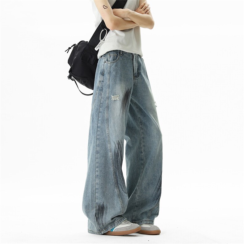 【高质量档口现货特P48量大可谈】男破洞牛仔裤XZ610A-K4016，男装牛仔裤，星座610A