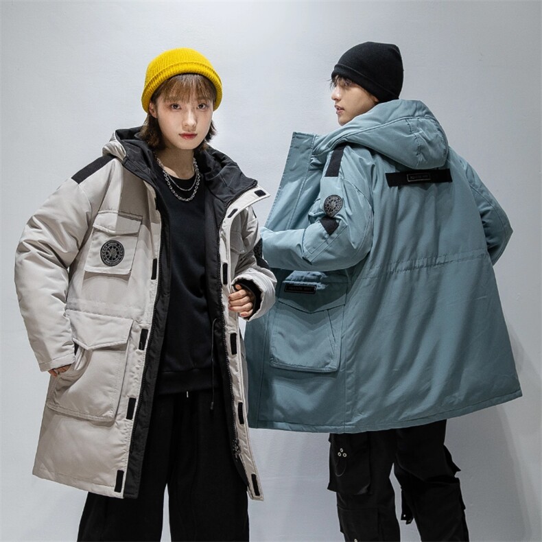 潮牌数据款高品质男式情侣中长款连帽户外工装羽绒服R2020P150,男装羽绒服,星座301D-5(原星座1415）