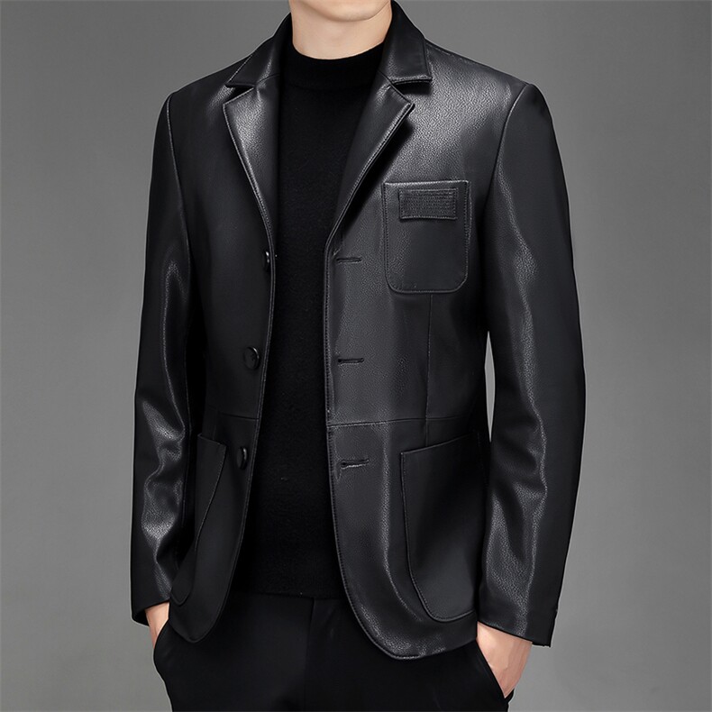 ZL101568秋冬新款男士休闲海宁皮衣西服绵羊皮外套皮衣男西装，男装西服，电商B360