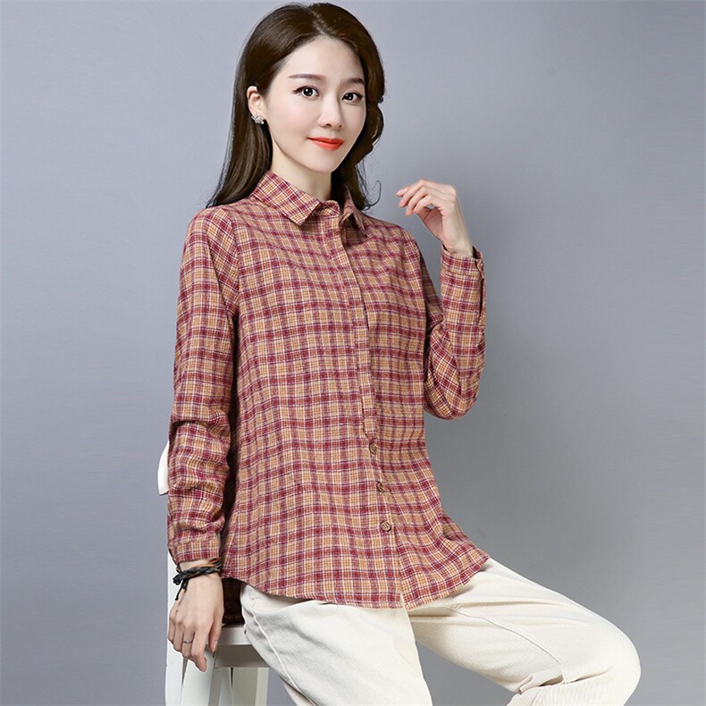 加绒格子衬衫女小个子加厚外套冬装新款保暖洋气年轻妈妈长袖衬衣，女装衬衫，风姿绰