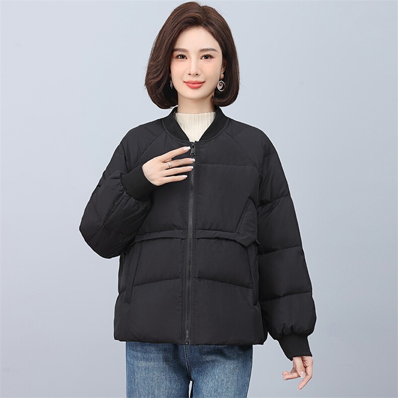 5601-2024年冬季白鸭绒短款休闲棒球服羽绒服,女装羽绒服,文熹诺