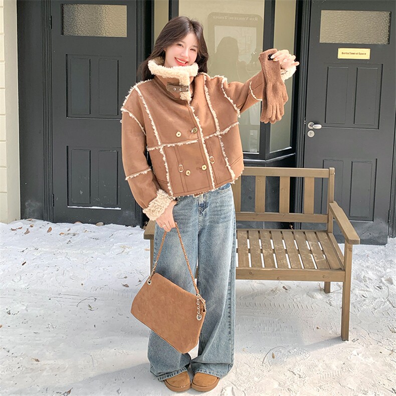 新款!大货已出现货!皮毛一体外套6903-P215-K328,女装派克服,2D034