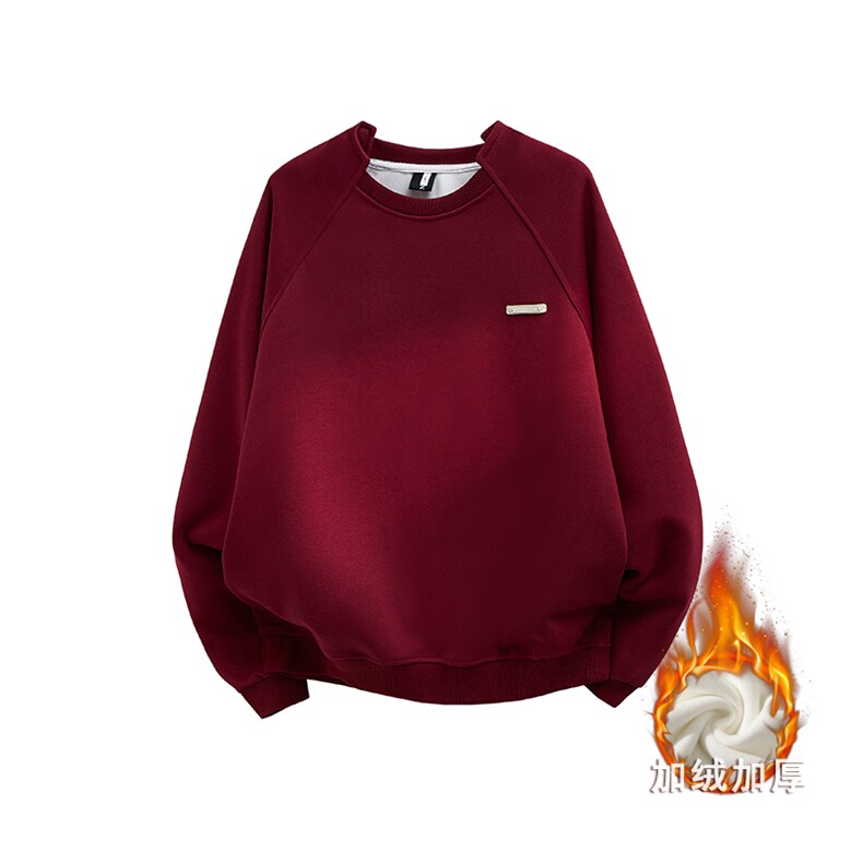 得物方领卫衣外套秋冬新款潮流卫衣休闲p59加绒69，男装卫衣，电商B319