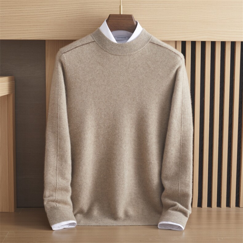 2024年秋季圆领时尚气质百搭简约羊绒衫，男装羊绒套衫，绒誉暖羊绒
