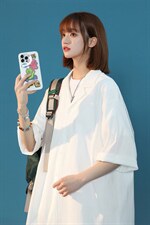 C6026/P35夏款2023新款中性风短袖衬衣男女大码开衩弹力衬衫控58，男装衬衫，电商A141
