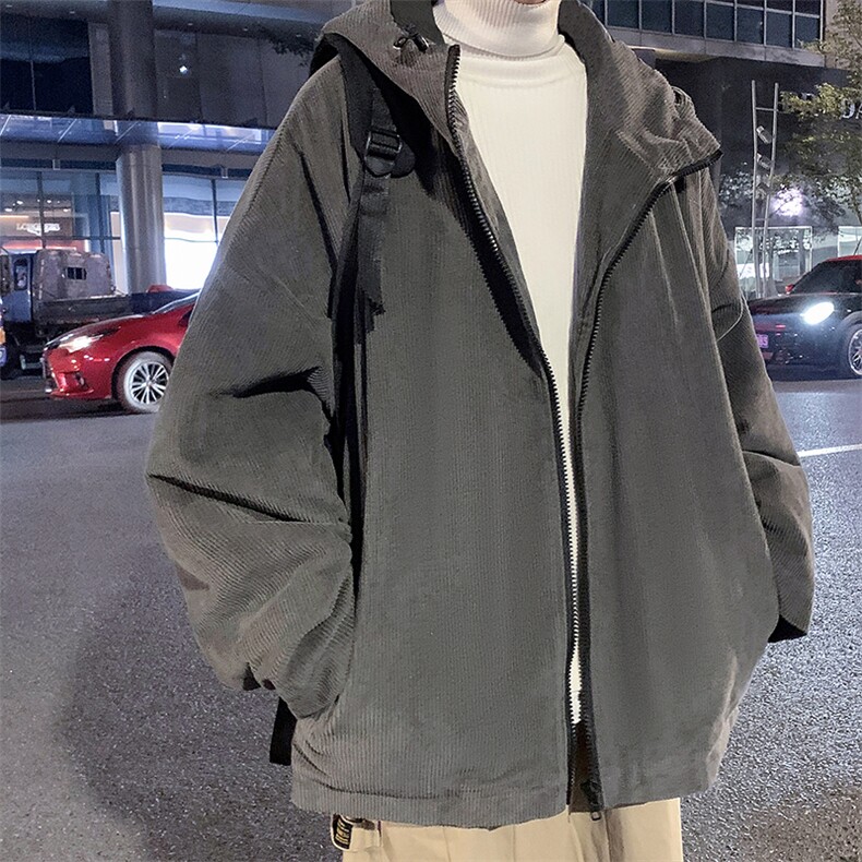 青年新款日系外套连帽灯芯绒时尚流行潮纯色慵懒休闲W1187-P50,男装夹克,星座512-2