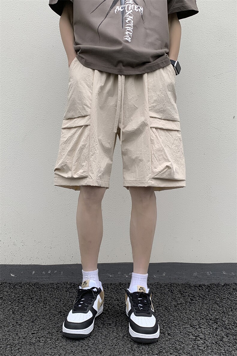 DK206P40港风纳米皱工装运动冰丝休闲裤高街五分裤宽松,男装牛仔裤,星座1204-3