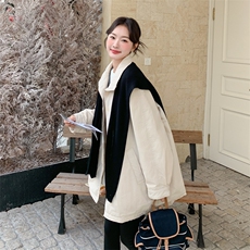 韩版宽松风衣羽绒服+披肩（90绒100-120g)-2C016-9053-P330-K480，女装羽绒服，2C016
