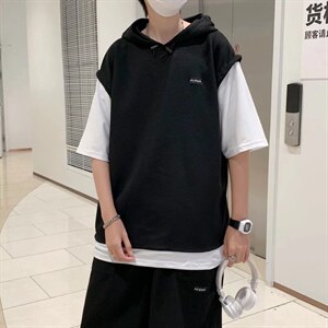 夏季假两件t恤宽松运动短裤两件套港风休闲短袖套装男 T864-P35图片