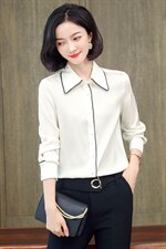 2023春秋季新款长袖衬衫女气质雪纺衫设计感小众时尚缎面轻熟上衣，女装衬衫，阿舍尔精品
