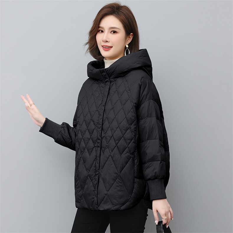 时尚龟壳背造型羽绒服女短款宽松显瘦保暖外套,女装羽绒服,衣之秀