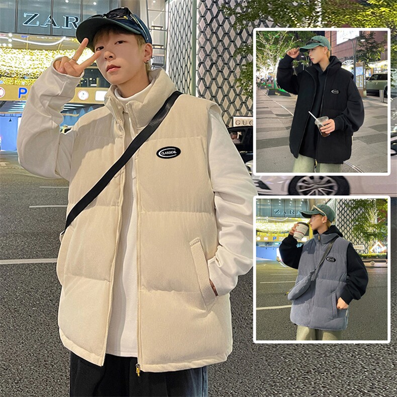 魔术贴可拆换得物二开冬季团体班服外套马甲棉服加厚校服送背包,男装棉衣,星座301D-5(原星座1415）