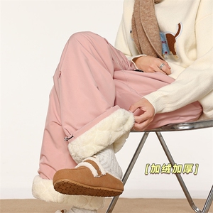 加绒加厚防水防污休闲裤超厚葫芦纹保暖裤子 D52146-TP60108图片
