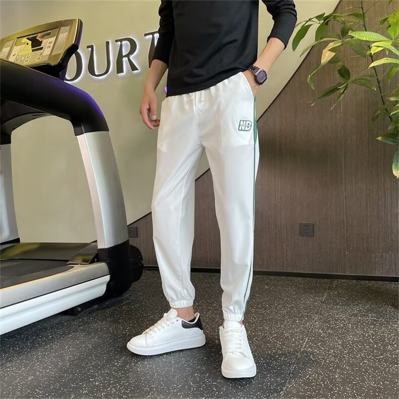 裤子潮男夏季薄款痞帅条纹小脚九分男裤束脚休闲运动哈伦裤K208,男装休闲裤,星座1116A-2（原606A-1）
